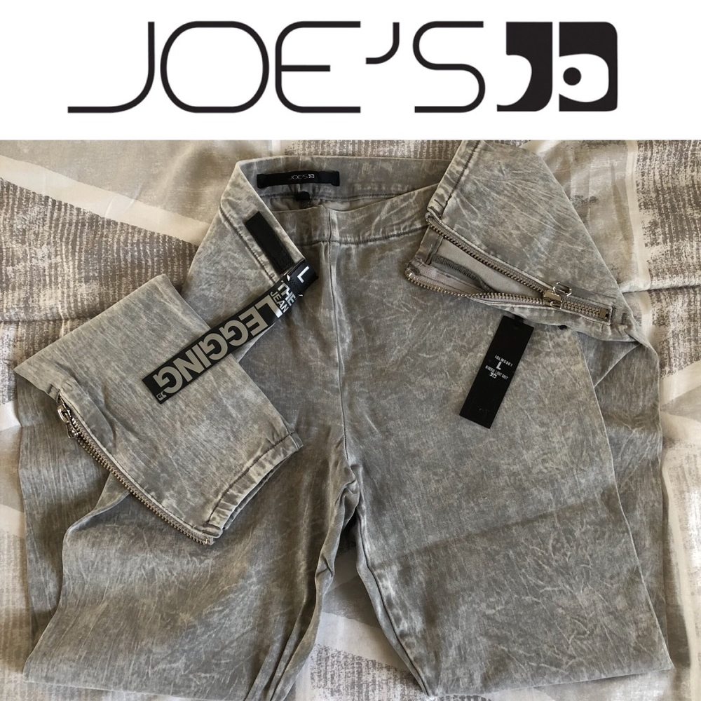 🆕👖 Zip Ankle Denim Skinny Leggings GRAY Jegging - Picture 5 of 7